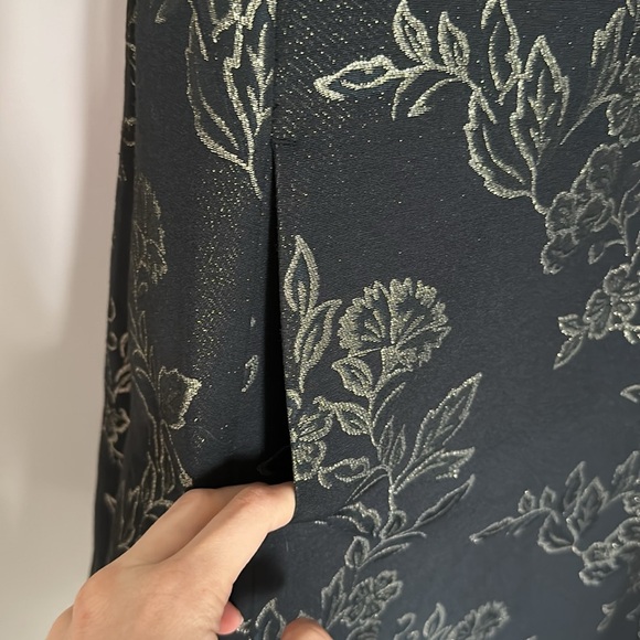 Ann Taylor shimmer brocade flare pocket dress - Picture 4 of 6